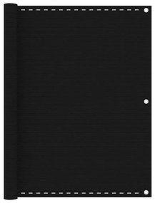 vidaXL Διαχωριστικό Βεράντας Μαύρο 120 x 500 εκ. από HDPE