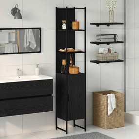 vidaXL Ντουλάπι Μπάνιου Μαύρη δρυς 33 x 33 x 185,5 εκ