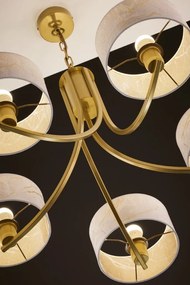 Κρεμαστό Πολύφωτο Arthur Φ75cm Χρυσό με Λευκό Ύφασμα