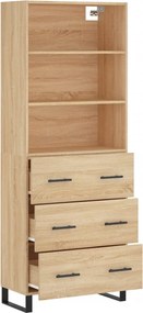 vidaXL Ντουλάπι Sonoma δρυς 69,5 x 34 x 180 εκ. από Επεξεργασμένο Ξύλο