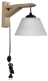 Φωτιστικό Τοίχου Fun-01AP FIS 31-1095 Black-White Heronia Wood, Glass