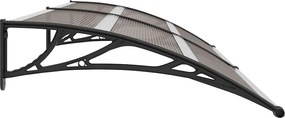 vidaXL Στέγαστρο Πόρτας Μαύρο 240 x 100 εκ. Πολυανθρακικό