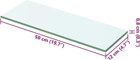 vidaXL Ράφια Πάνελ 2 τεμ. Διάφανα 50 x 12 εκ. Γυάλινα