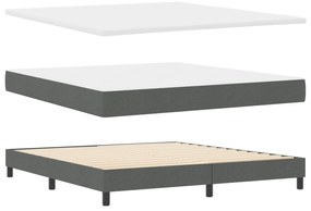 vidaXL Κρεβάτι με Στρώμα Στρώμα Σκούρο Γκρι 180x200 εκ. Ύφασμα