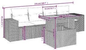 vidaXL Σετ Καναπέ Κήπου 5 τεμ. Μπεζ Συνθετικό Ρατάν με Μαξιλάρι