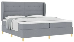 vidaXL Κρεβάτι με Ελατήρια και Στρώμα Σκούρο Γκρι 90x190 εκ Υφασμάτινο
