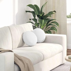 vidaXL Μαξιλάρια καθισμάτων 2 pcs ύφασμα Λευκό Ø30 x 13 εκ