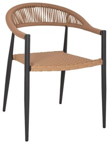 ARMCHAIR ALUMINUM  CHARCOAL GREY ALUMINUM-BEIGE PE RATTAN 56x60x78