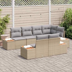 vidaXL Σετ Καναπέ Κήπου 7 pcs μπεζ και ανοιχτό γκρι 264 x 154 x 85 εκ.