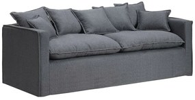 Τριθέσιος καναπές Riverton 676, Γκρι, 207x76x78cm, Ταπισερί, Πόδια: Πλαστική ύλη