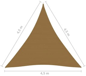 Πανί Σκίασης Taupe 4,5 x 4,5 x 4,5 μ. από HDPE 160 γρ./μ² - Μπεζ-Γκρι