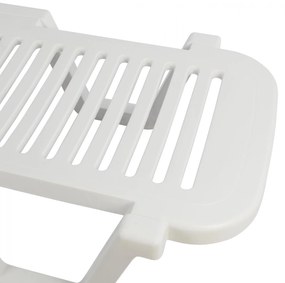 Ξαπλώστρα παραλίας Relax Πλαστική Λευκή Ανακλινόμενη 70x190x36εκ.