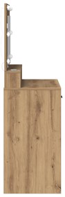 vidaXL Καθρέπτης Μακιγιάζ με LED Φώτα  σε Artisan Oak 79x41x135 εκ.