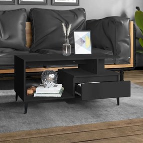 vidaXL Τραπεζάκι Σαλονιού Μαύρο 90x49x45 εκ. Επεξεργασμένο Ξύλο