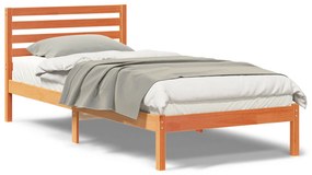 vidaXL Σκελετός Κρεβατιού Καφέ κεριού 80 x 220 cm Μασίφ ξύλο πεύκου