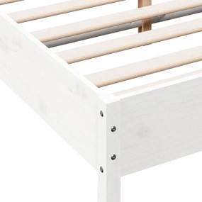 vidaXL Σκελετός Κρεβ. Χωρίς Στρώμα Λευκό 140x200 εκ Μασίφ Πεύκο