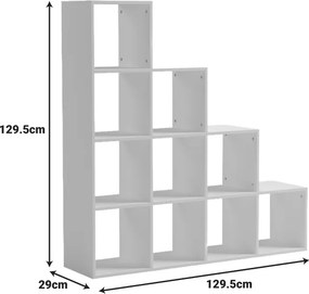 Βιβλιοθήκη Scala pakoworld ανθρακί 129.5x29x129.5εκ