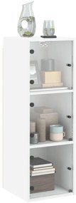 vidaXL Ντουλάπι Τοίχου Λευκό 35x37x100 εκ. με Γυάλινες Πόρτες