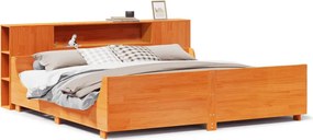 vidaXL Σκελετός Κρεβ. Χωρίς Στρώμα Καφέ Κεριού 200x200 εκ Μασίφ Πεύκο