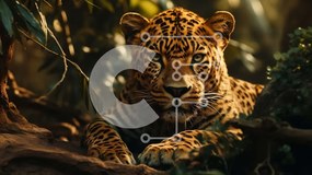 Σετ των 2 Intra Συλλεκτικό Ξύλινο Παζλ Plywood 4mm - Majestic Jaguar σε ένα καταπράσινο δάσος Σε Ξύλινο Κουτί - Διαστάσεις: 10x10 cm – 25 κομμάτια