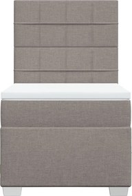 vidaXL Κρεβάτι Boxspring με Στρώμα Taupe 100 x 200 εκ. Υφασμάτινο