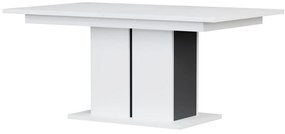 Πολυμορφικό τραπέζι σαλονιού Orlando U108, Μαύρο, Άσπρο, 52x68x114cm, Πλαστικοποιημένη μοριοσανίδα, Γωνιακός
