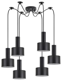 SE21-BL-4-BL6-MS1 ADEPT TUBE Black Pendant Black Metal Shade+ HOMELIGHTING 77-8541