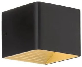 Απλίκα Φωτιστικό Τοίχου Dan Μαύρο-Χρυσό IP44 10x10 30342 Fischer Honsel-30342-Μαύρο-Χρυσό 30342