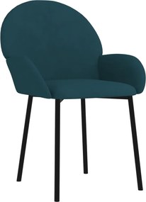 vidaXL Καρέκλες Τραπεζαρίας 2 τεμ. Μπλε Βελούδινες