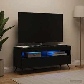 vidaXL Ντουλάπα LED Τηλεόρασης Μαύρο Επεξεργασμένο Ξύλο
