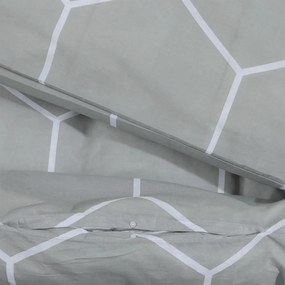 Σετ Παπλωματοθήκη vidaXL Γκρι 135x200 εκ. Βαμβακερό