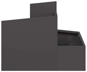 vidaXL Γλάστρα Κήπου Μαύρο 60 x 60 x 50 εκ Ατσάλι