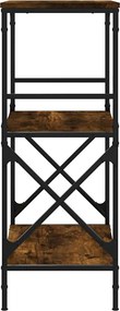vidaXL Βιβλιοθήκη 3 Επιπέδων Καπνιστή Δρυς 59x35x90,5 εκ Επεξεργ. Ξύλο