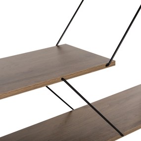 Βιβλιοθήκη Tars Olive Grey Μελαμίνη-Μαύρες Μεταλλικές Βέργες 84x24x157Yεκ.