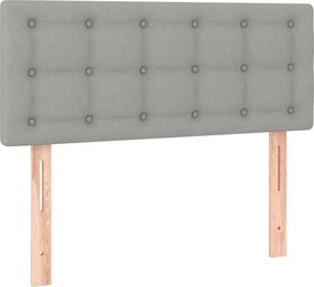 vidaXL Κρεβάτι Boxspring με Στρώμα &amp; LED Αν.Γκρι 100x200 εκ Υφασμάτινο