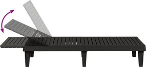 vidaXL Ξαπλώστρα Μαύρη 155 x 58 x 83 εκ. από Πολυπροπυλένιο