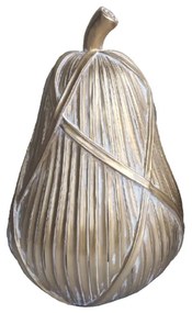 Διακοσμητικό Αντικείμενο Επιτραπέζιο Tricot Poire 020754 11,5x11,5xH17,8cm Gold Polyresin