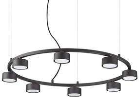 Φωτιστικό Οροφής Minor Round 235547 76,5x10/219cm 8xGX53 15W Black Ideal Lux