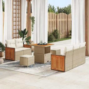 vidaXL Σετ Καναπέ Κήπου 8 pcs μπεζ και κρεμ 80 x 80 x 71 cm
