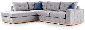 Corner Sofa BOSTON Γκρί ανοικτό, Αριστερή γωνία