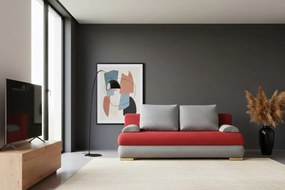 Καναπές - κρεβάτι Ribod-Κόκκινο - Γκρι