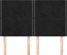 vidaXL Κεφαλάρι Μαύρο Βελούδινο 144x5x118/128 εκ.