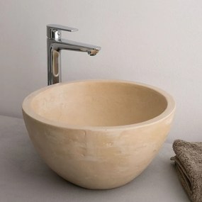 Tema Stone Beige Ø40 - Επιτραπέζιος Νιπτήρας με Υφή Πέτρας