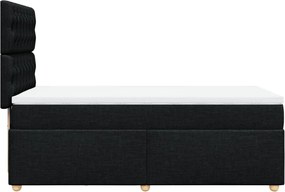 vidaXL Κρεβάτι Boxspring με Στρώμα Μαύρο 90x190 εκ.Υφασμάτινο