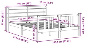 ΠΛΑΙΣΙΟ ΚΡΕΒΑΤΙΟΥ ΚΕΦΑΛΑΡΙ ΛΕΥΚΟ 150X200ΕΚ ΜΑΣΙΦ ΠΕΥΚΟ 3306713