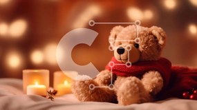 Intra Συλλεκτικό Ξύλινο Παζλ Plywood 4mm - Αρκουδάκι με κεριά και φώτα Σε Ξύλινο Κουτί - Διαστάσεις Puzzle: 10x10 cm – 25 κομμάτια