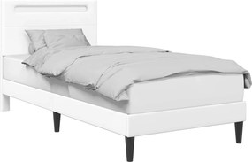 vidaXL Σκελετός Κρεβατιού με κεφαλάρι Λευκό 80 x 200 cm Τεχνητό Δέρμα