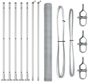 vidaXL Στύλος Περιφράξεων Ασημί 10 x 1,6 m (25 mm πλέγμα) Ατσάλι