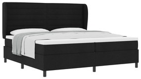 vidaXL κρεβάτι Box Spring  με στρώμα Μαύρο 200x200 εκ. Υφάσματος