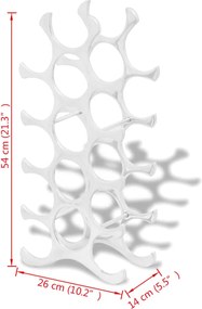 vidaXL Ραφιέρα/Σταντ Κρασιών για 15 Μπουκάλια Ασημί από Αλουμίνιο